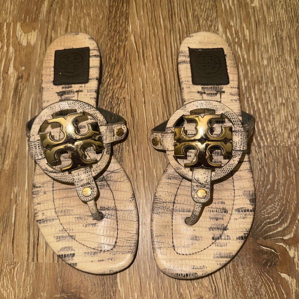 Tory Burch Miller Sandals Snakeskin 6.5